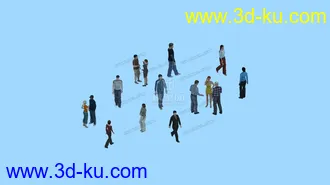 3D打印模型建筑动画人，有聊天，走动的一起的图片