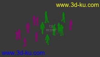 3D打印模型建筑动画人，有聊天，走动的一起的图片