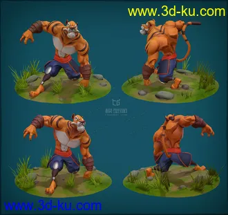 3D打印模型老虎动画人物的图片