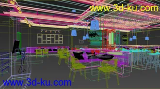 3D打印模型西餐厅，loft+现代的图片