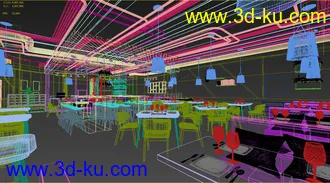 3D打印模型西餐厅，loft+现代的图片