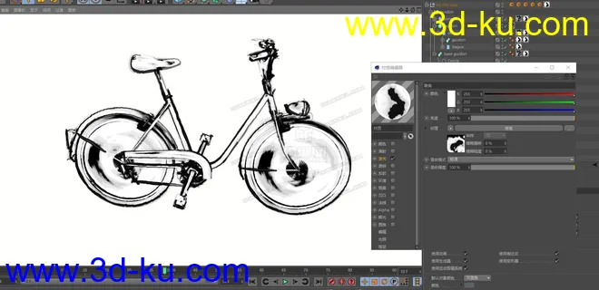 C4D水墨材质参考模型的图片2