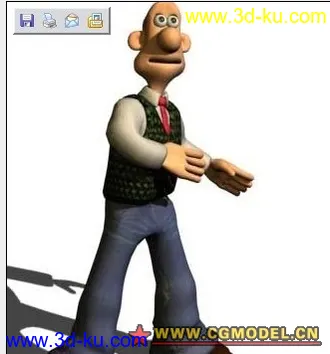 3D打印模型Wallace 卡通角色，带骨骼和贴图的图片