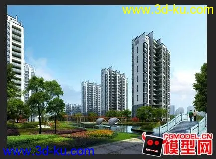 小区建筑模型的图片1