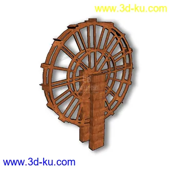 3D打印模型古代水车的图片