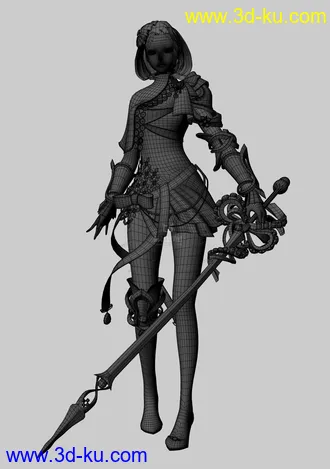 3D打印模型卡通女孩 喜欢拿去！的图片