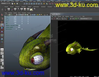 3D打印模型卡通鱼，Q版鱼，怪物鱼的图片