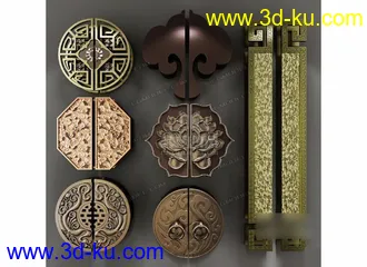 3D打印模型门把手五金配件的图片