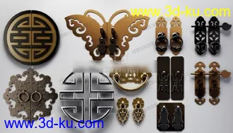 3D打印模型门把手五金配件的图片