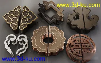 3D打印模型门把手五金配件的图片