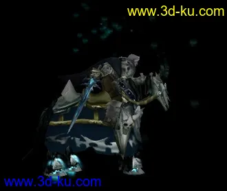3D打印模型魔兽死亡骑士阿尔萨斯骑马版下载的图片