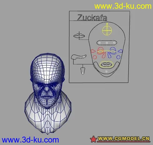 一个绑定好的表情模型。做表情的可以参考下。的图片1