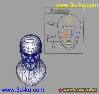 一个绑定好的表情模型。做表情的可以参考下。的图片