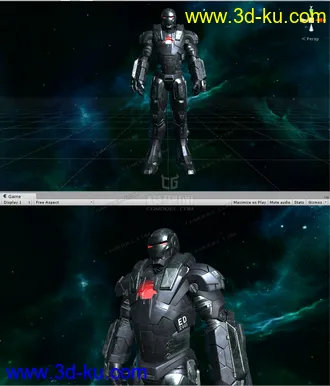 3D打印模型钢铁侠中战争机器人贴图绘制的图片