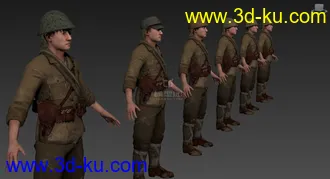 3D打印模型一队日本兵的图片