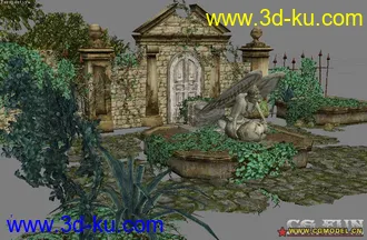 3D打印模型【MAX9】花园~有不少植物~的图片