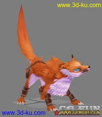 3D打印模型【MAX9】飞天狐~有骨骼蒙皮动作~的图片