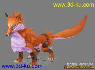 3D打印模型【MAX9】飞天狐~有骨骼蒙皮动作~的图片