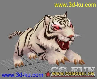 3D打印模型【MAX9】白虎~（新增普通老虎贴图包）的图片
