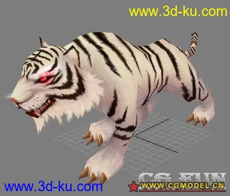 3D打印模型【MAX9】白虎~（新增普通老虎贴图包）的图片