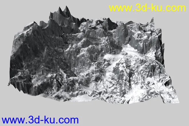 C4D雪山 平面置换 可自己调节材质改变形态  相当于雪山预设模型的图片1