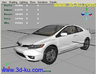 Maya_高精名车模型 [Honda_Civic]的图片