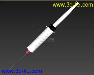 3D打印模型自己做的医用注射器  3年没有动过max了 忘记造作了 见谅的图片