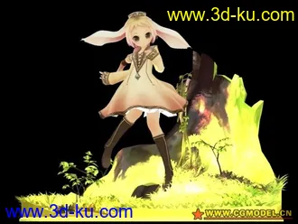 3D打印模型超可爱女孩卡通渲染的图片