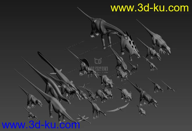 一堆恐龙模型的图片1