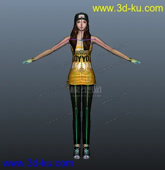 3D打印模型人物绑定好了的图片