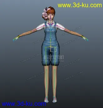3D打印模型人物绑定好了的图片