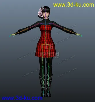 3D打印模型人物绑定好了的图片