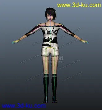 3D打印模型人物绑定好了的图片