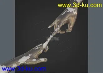 3D打印模型双手触摸 科技连接 指尖对接 科技双手 科技互联 Touch的图片