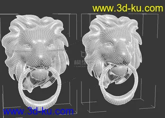 3D打印模型狮子门环的图片