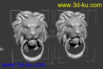 3D打印模型狮子门环的图片