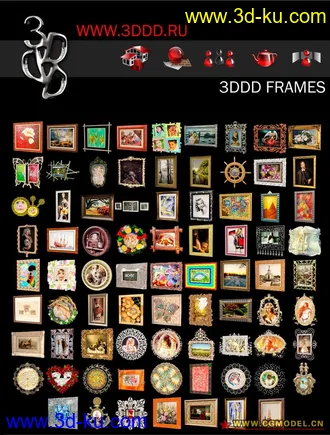 3DDD 高精度装相框模型合集的图片