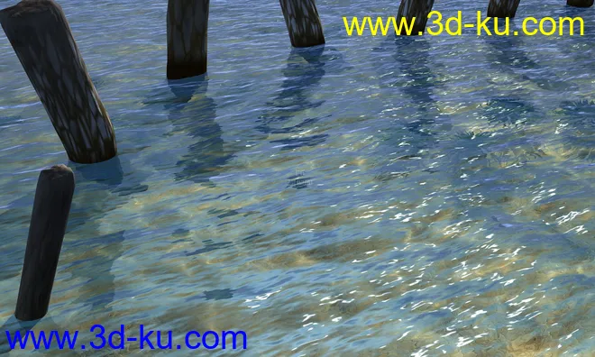 清澈的海水-纯材质调节模型的图片1