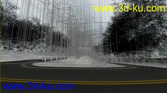 3D打印模型冬天公路 森林的图片