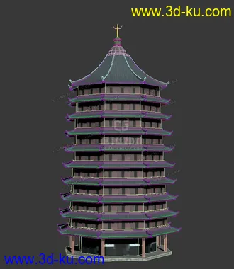 3D打印模型杭州 西湖  六和塔 简模的图片