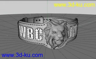 3D打印模型拳王金腰带  拳王腰带  拳击腰带  摔跤腰带 title belts的图片