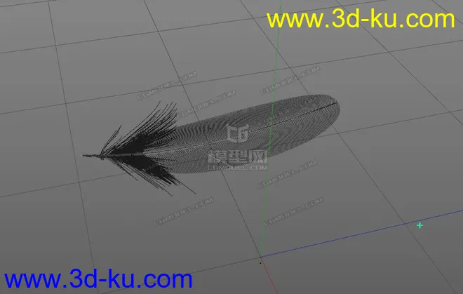 C4D羽毛  使用毛发制作模型的图片1