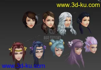 3D打印模型30个古代人发型的图片