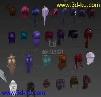 3D打印模型30个古代人发型的图片