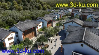 3D打印模型古街古镇中式建筑的图片