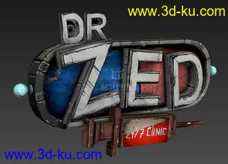 3D打印模型无主之地2场景建筑门头广告牌的图片