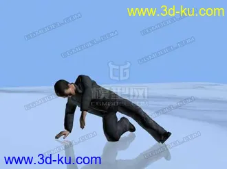 3D打印模型跌倒了爬起来加个冰面更真实一些的图片