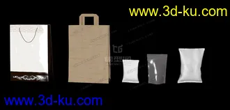 3D打印模型五种常见包装袋的图片