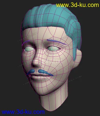 3D打印模型头部—未塌陷，有2009max和obj格式的图片