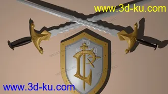 3D打印模型剑与盾的图片